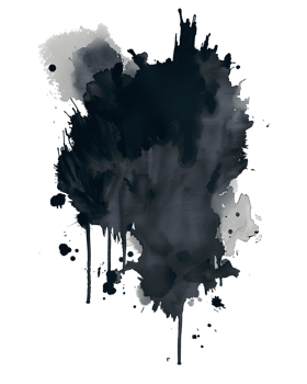 abstract representation of an black ink blot, with a dark, expressive design that conveys a sense of depth and artistic flair, suitable for creative projects. png