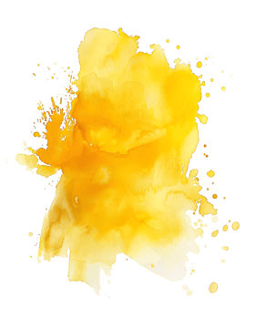 yellow watercolor splash, with dynamic fluid strokes and textures, perfect for adding a touch of artistry and flair to any project. png