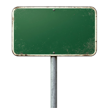 Green Signboard on Transparent Background png