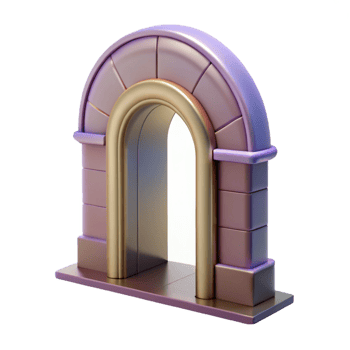 elegant contemporary Art Deco doorway arch, 4K png
