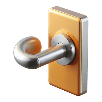 serene modern Bauhaus style door handle, exclusive png