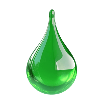 Large Transparent Green Water Droplet on Transparent Background png