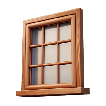 vibrant rustic Wooden window frame, detailed png