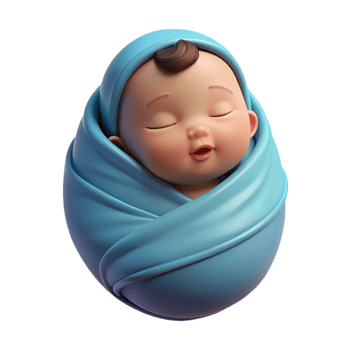 impressive abstract Sleeping newborn baby wrapped in a blanket exclusive png