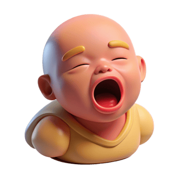 wonderful abstract Yawning newborn baby premium png