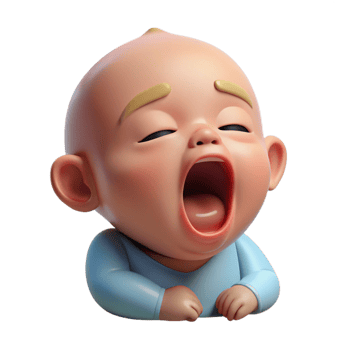 stunning abstract Yawning newborn baby detailed png