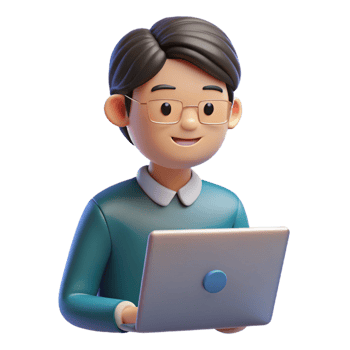 beautiful minimalist Determined student working on a laptop authentic png