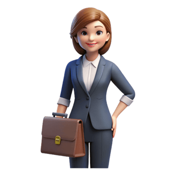 impressive rustic Professional businesswoman holding a briefcase original png