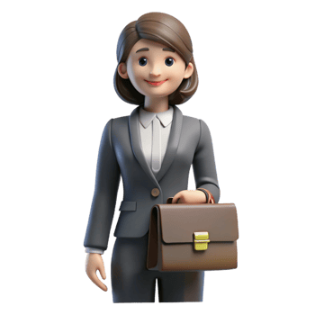 beautiful creative Professional businesswoman holding a briefcase professional png