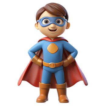 serene abstract Imaginative child wearing a superhero costume authentic png