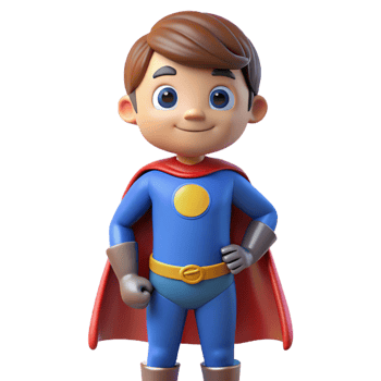 extraordinary creative Imaginative child wearing a superhero costume high quality png