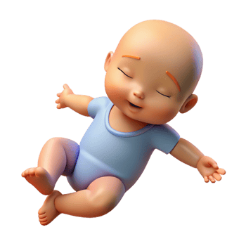 beautiful artistic Stretching newborn baby 4K png