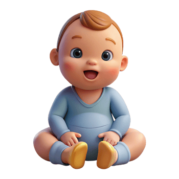 beautiful classic Alert baby sitting up professional png