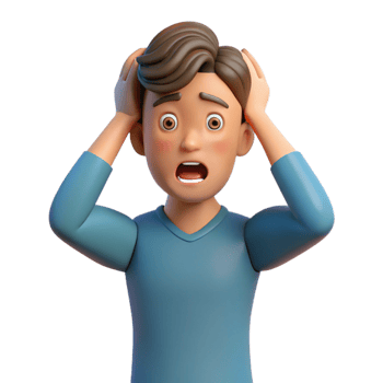 impressive modern Stressed young man holding his head authentic png