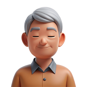 extraordinary vintage Resigned senior man with closed eyes premium png