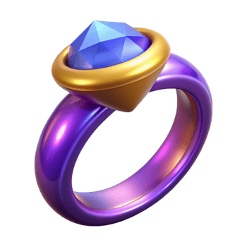 extraordinary abstract A magical ring, with a large gemstone authentic png