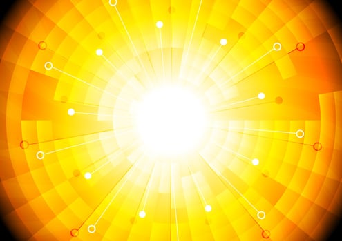 Bright orange tech background vector