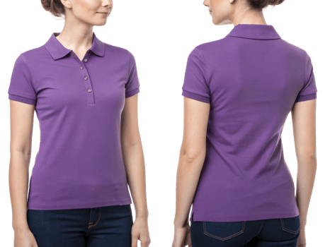 stylish polo shirt template featuring modern design in vibrant purple color, perfect for casual or semi formal occasions png