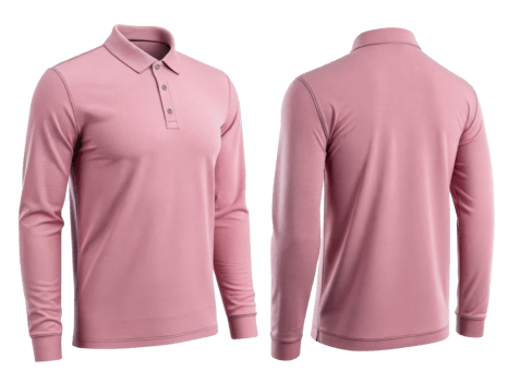 stylish polo shirt template in soft pink hue, perfect for casual outings or sporty events, showcasing modern design and comfortable fit png