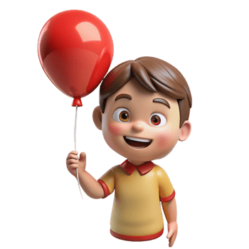 serene vintage Happy child with bright red balloon, high resolution png