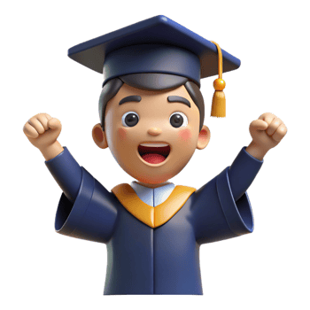 beautiful traditional Excited graduate in a graduation cap and gown, high quality png