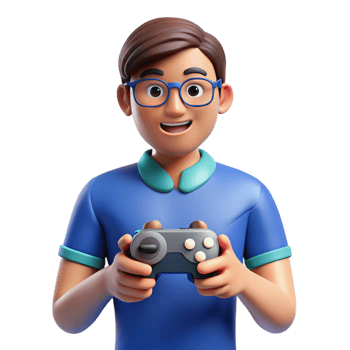 elegant vintage Concentrated gamer with a controller, professional png
