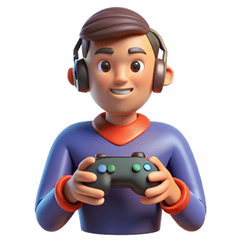 impressive artistic Concentrated gamer with a controller, genuine png
