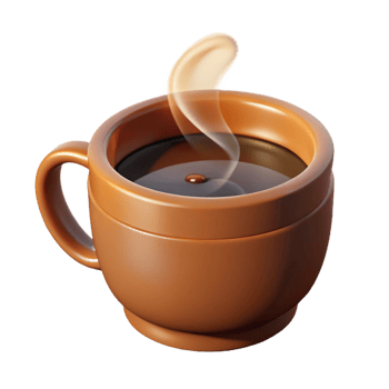 elegant creative Steaming cup of coffee, professional png