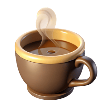 beautiful classic Steaming cup of coffee, professional png
