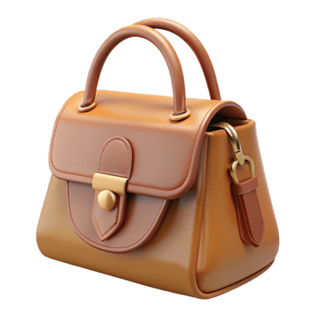 vibrant traditional Leather handbag with shoulder strap, premium png