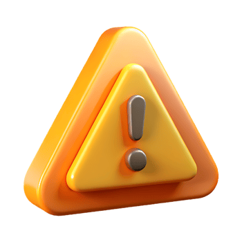 Striking 3D Rendering of an Orange Warning Sign png