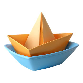 Playful Paper Boats in Watercolor Hues, A Whimsical Childhood Dream png
