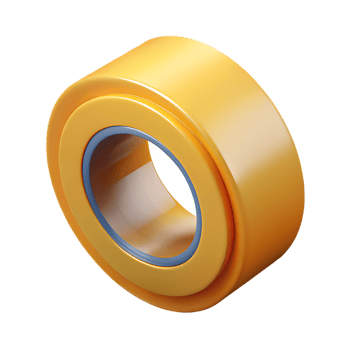 3D Render of a Cylindrical Object with a Glossy Surface and Rounded Edges png