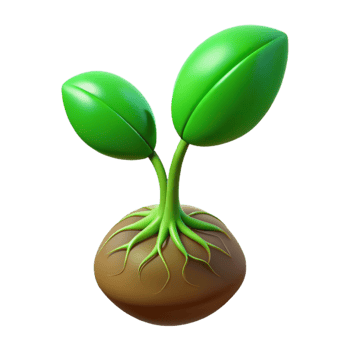 beautiful classic Green sprout with roots exclusive png