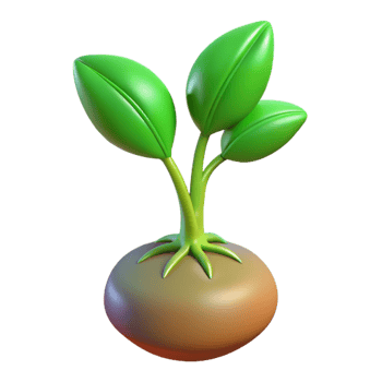 magnificent modern Green sprout with roots professional png