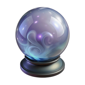 vibrant abstract A single, enchanted crystal ball, swirling with mist, premium png