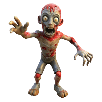 wonderful minimalist A terrifying zombie, rotting flesh, outstretched arms, genuine png