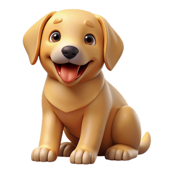 dramatic abstract A playful golden retriever puppy, sitting and panting genuine png