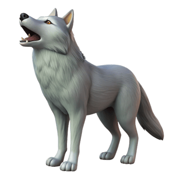 dramatic artistic A howling gray wolf exclusive png