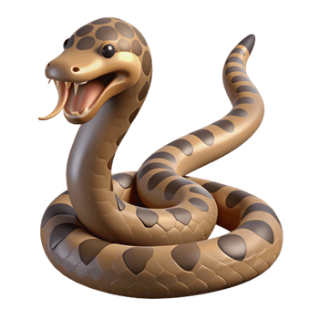stunning creative A hissing rattlesnake, tail rattling authentic png