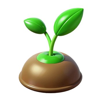 wonderful artistic Green sprout emerging from seed authentic png