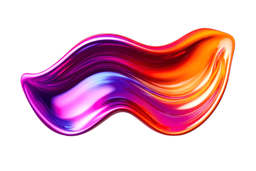 Abstract holographic smear paint stroke, artistic design element, cut out transparent png