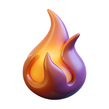 extraordinary artistic A single, stylized flame flickering with magical energy, authentic png