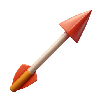 stunning contemporary A single, sharp arrow with fletching and a metal tip, genuine png