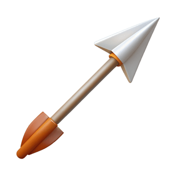 wonderful abstract A single, sharp arrow with fletching and a metal tip, high resolution png