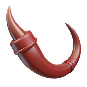 wonderful traditional A realistic rendering of a demon horn, curved and sharp, exclusive png