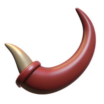 extraordinary minimalist A realistic rendering of a demon horn, curved and sharp, high resolution png