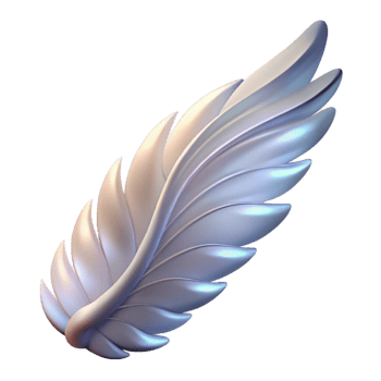 impressive vintage A realistic rendering of a winged angel feather, glowing softly, detailed png