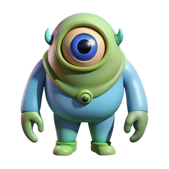 elegant creative Cyclops, one-eyed giant, mythical creature, authentic png