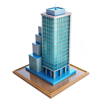 elegant rustic Modern skyscraper architectural model detailed png